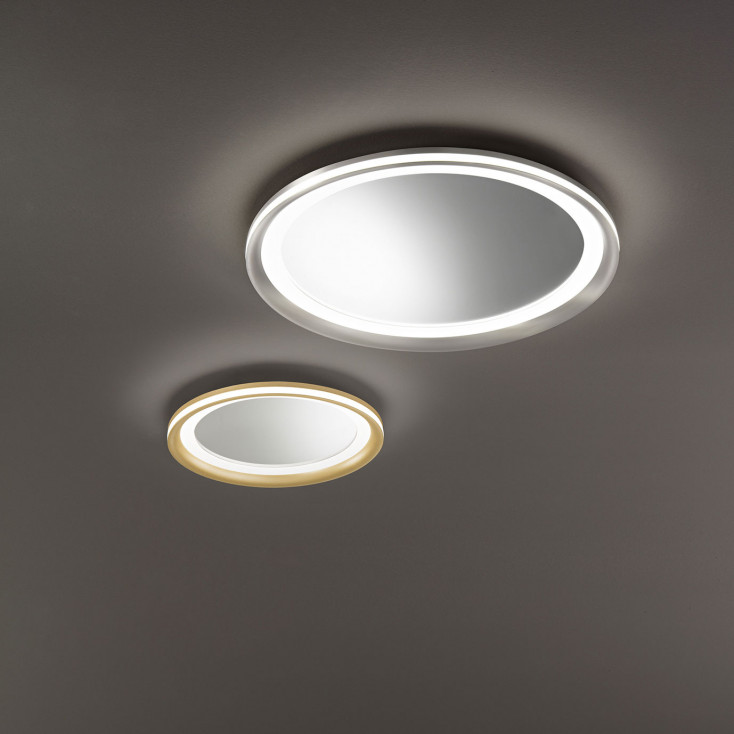 Plafoniera a led grande con struttura in metallo rotonda dal design moderno