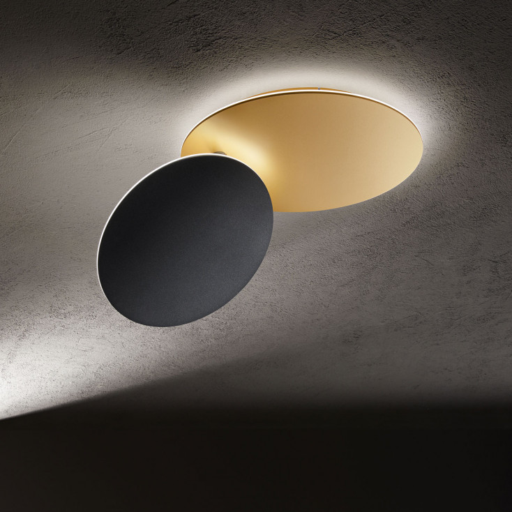 Plafoniera da soffitto grande moderna a led con diffusore in metallo rotondo