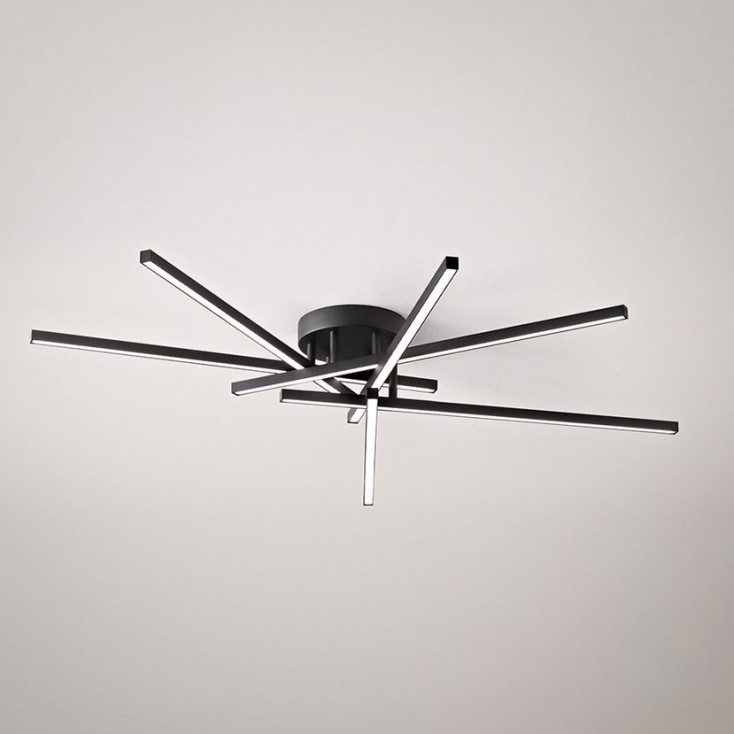 Plafoniera led grande in metallo e diffusore in acrilico dal design moderno