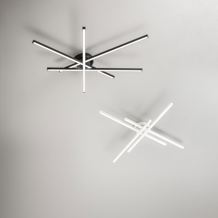 Plafoniera led media in metallo e diffusore in acrilico dal design moderno