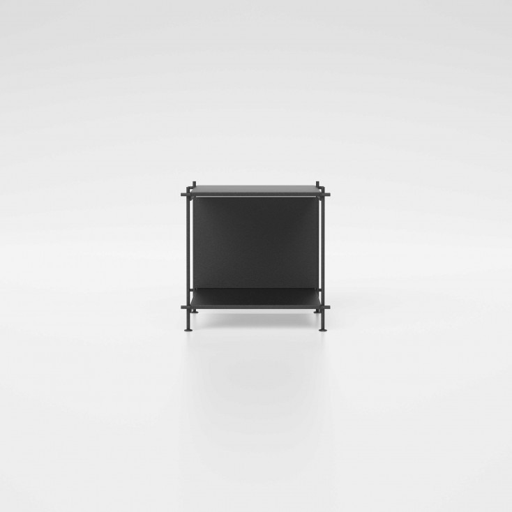 Libreria bassa con fianchi e struttura in acciaio dal design moderno cm 50