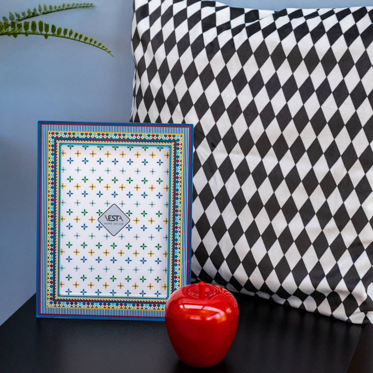 Portafoto con cornice in plexiglass dal design moderno con decoro Foulard
