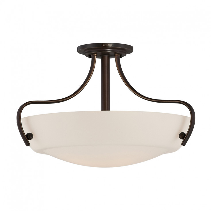 Lampada a soffitto rustica struttura in metallo e diffusore in vetro a 3 luci
