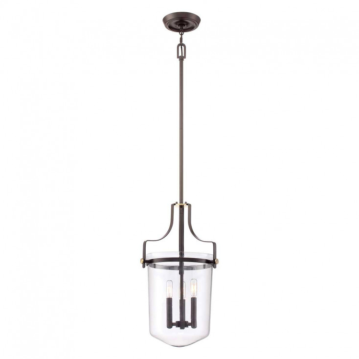 Lampada a sospensione moderna in acciaio con diffusore in vetro a 3 lampadine