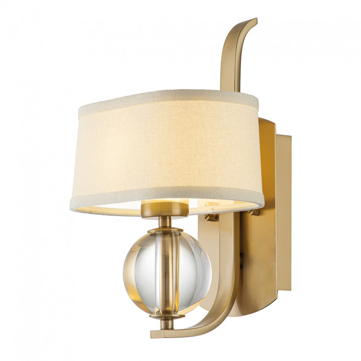 Lampada da parete moderna in metallo con diffusore in lino a 1 luce LED G9