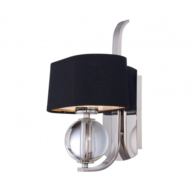 Lampada da parete moderna in metallo con diffusore in lino a 1 luce LED G9