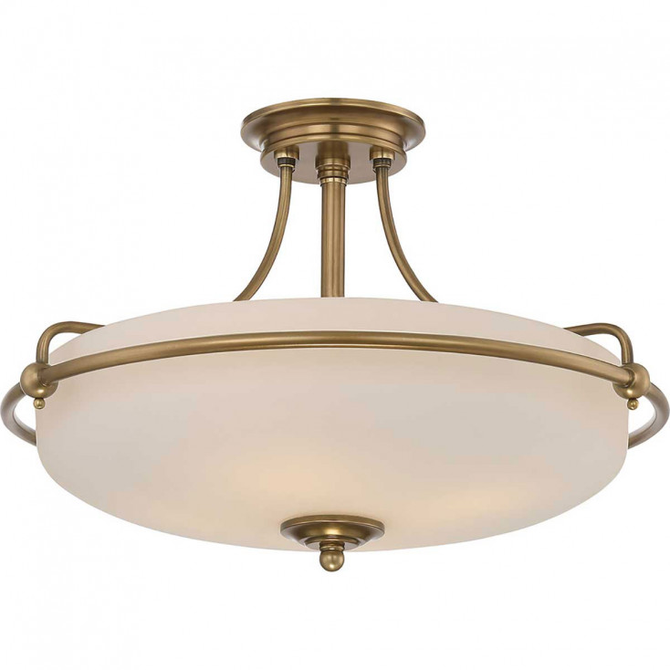 Lampada da soffitto moderna grande in acciaio con diffusore in vetro 4 lampadine