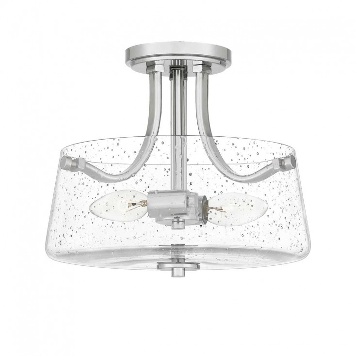 Lampada da soffitto moderna in acciaio con diffusore in vetro con 2 lampadine