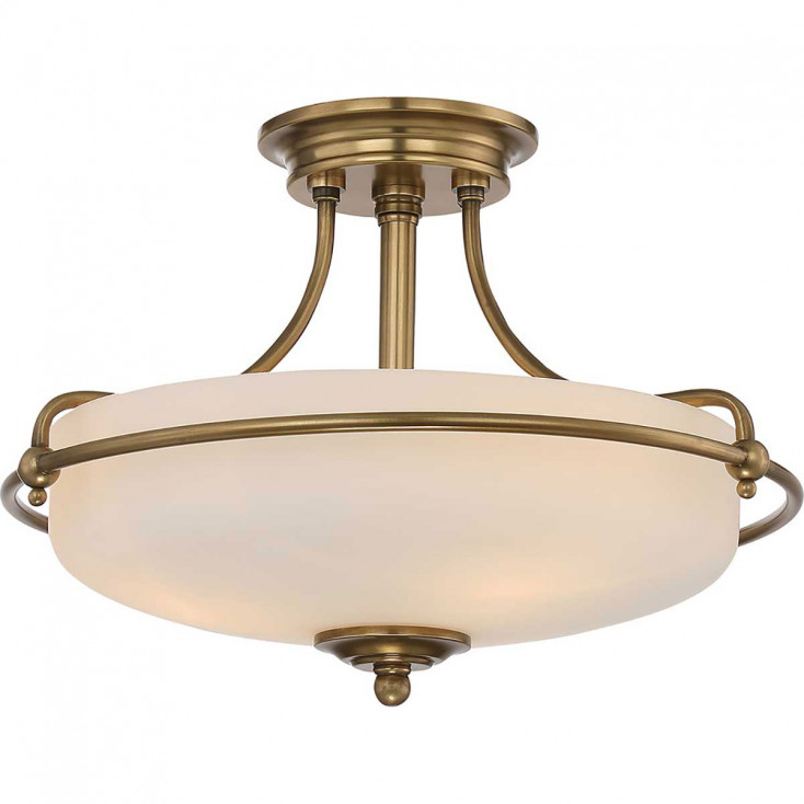 Lampada da soffitto moderna media in acciaio con diffusore in vetro 3 lampadine