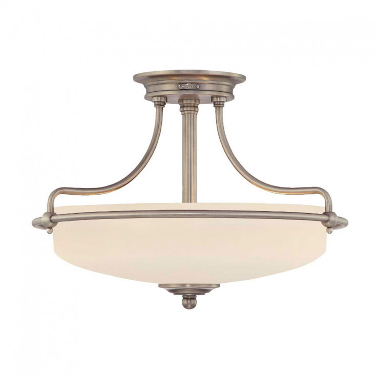 Lampada da soffitto moderna media in acciaio con diffusore in vetro 3 lampadine