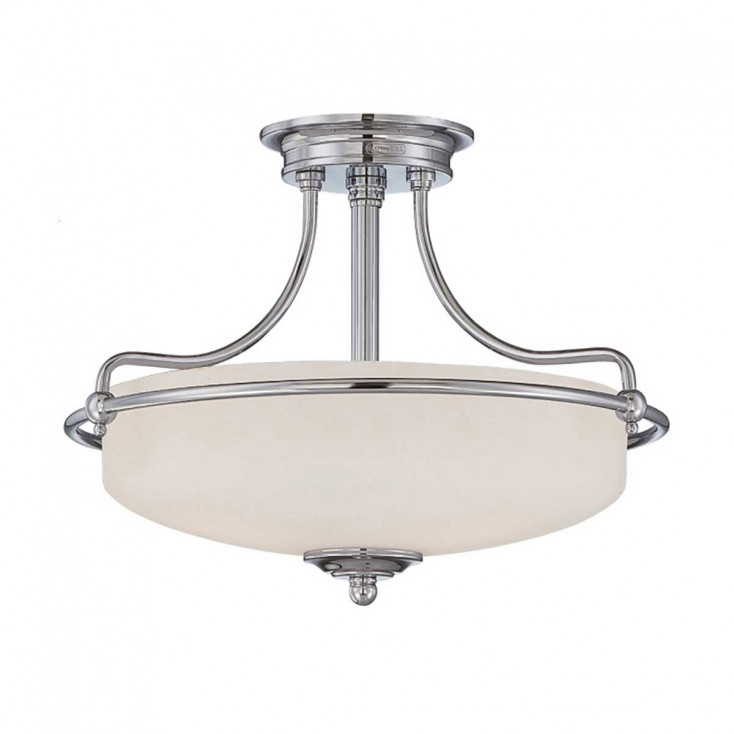 Lampada da soffitto moderna media in acciaio con diffusore in vetro 3 lampadine