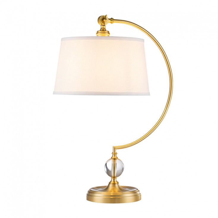 Lampada da tavolo moderna con struttura in acciaio paralume in tessuto a 1 luce