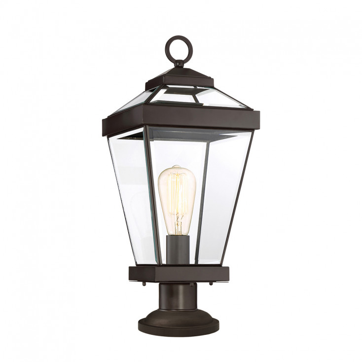 Lampioncino da giardino rustico in acciaio diffusore in vetro a 1 luce