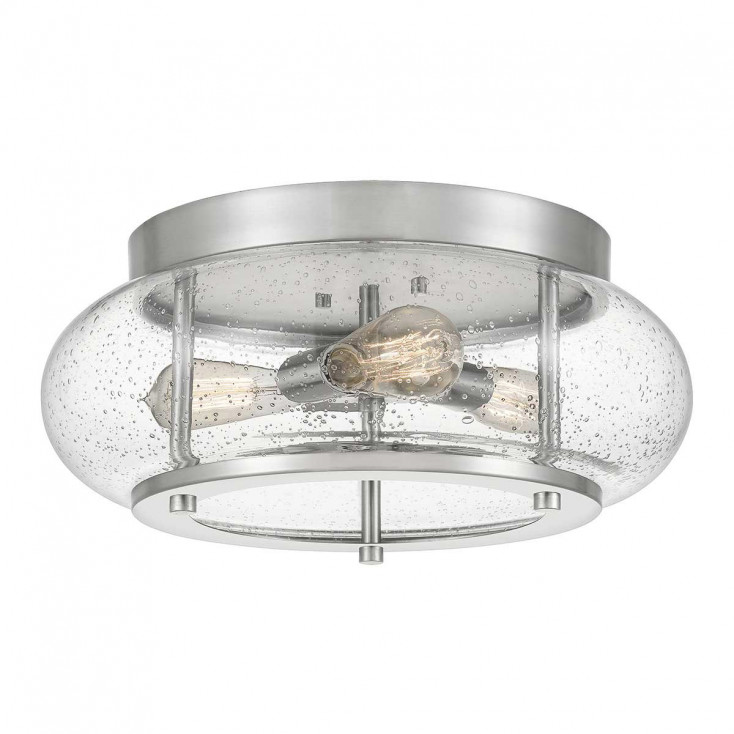 Plafoniera grande in acciaio con diffusore in vetro dal design moderno a 3 luci