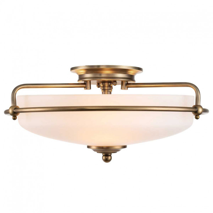 Plafoniera moderna con struttura in acciaio con diffusore in vetro 3 lampadine