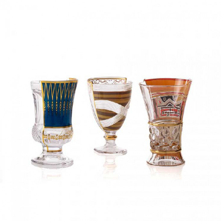 Set 3 Bicchieri per acqua in vetro dal design moderno "Pannoti"