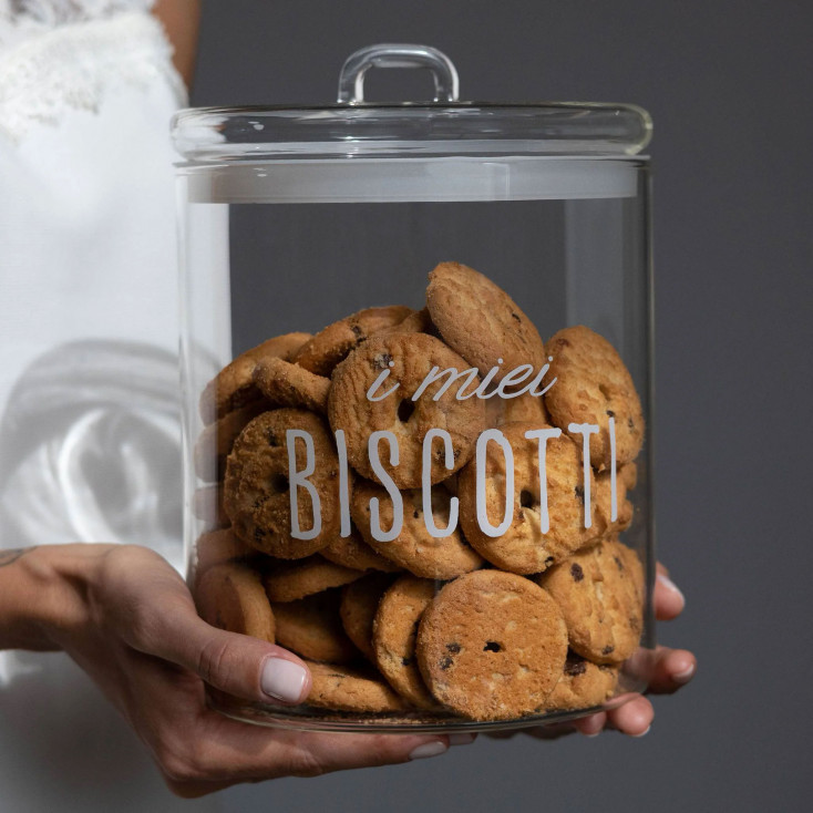 Barattolo per biscotti in vetro con corperchio ermetico