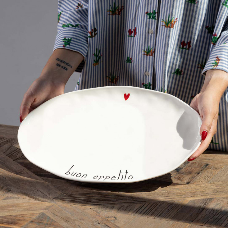 Piatto da portata ovale in ceramica