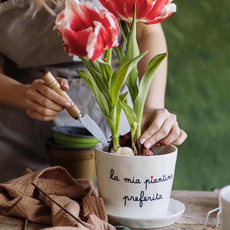 Vaso in gres ideale per piante aromatiche e decorazioni green