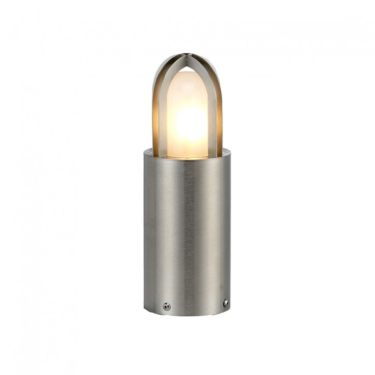 Paletto luce da giardino moderno in ottone da esterno con diffusore in vetro