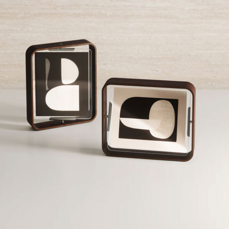 Portafoto in legno con cornice bifacciale dal design moderno grande