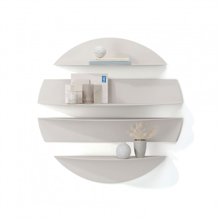 Set di 4 mensole da parete in metallo piegato dalle linee moderne