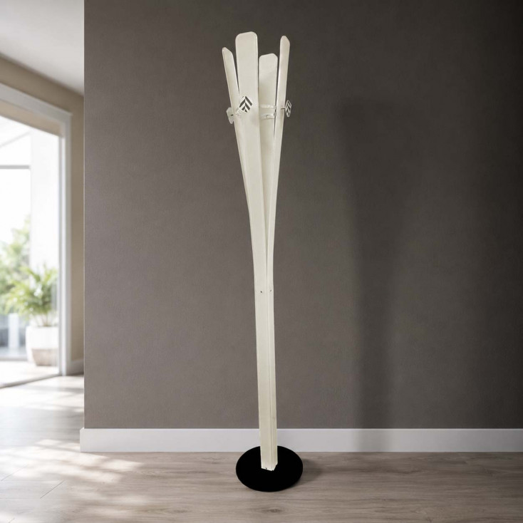 Appendiabiti da terra con struttura in metallo e plexiglass dal design moderno