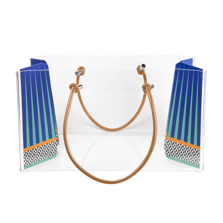 Contenitore porta oggetti grande in plexiglass linee moderne decoro Ethnic