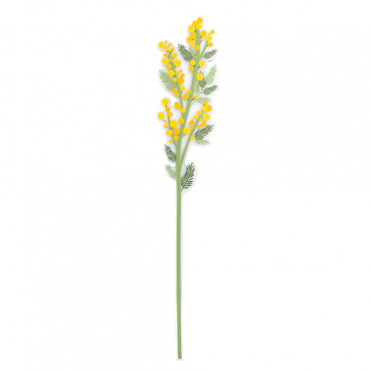 Fiore di mimosa piccolo in plexiglass per vaso