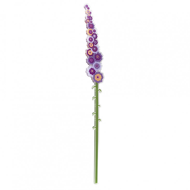 Fiore grande lilla in plexiglass per vaso