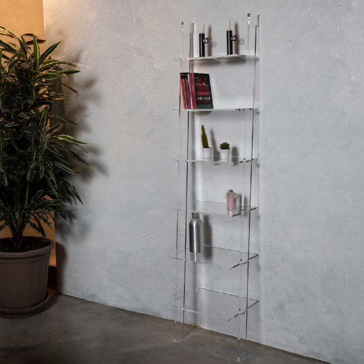 Libreria/Mobile Bagno con 6 ripiani in stile moderno in plexiglass
