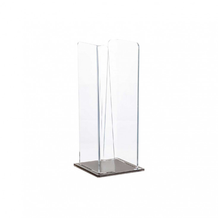 Portabicchieri verticale con struttura in plexiglass per bicchieri di plastica