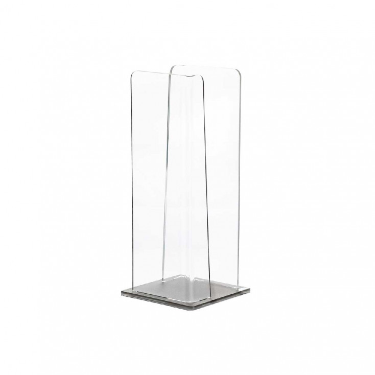 Portabicchieri verticale con struttura in plexiglass per bicchieri di plastica