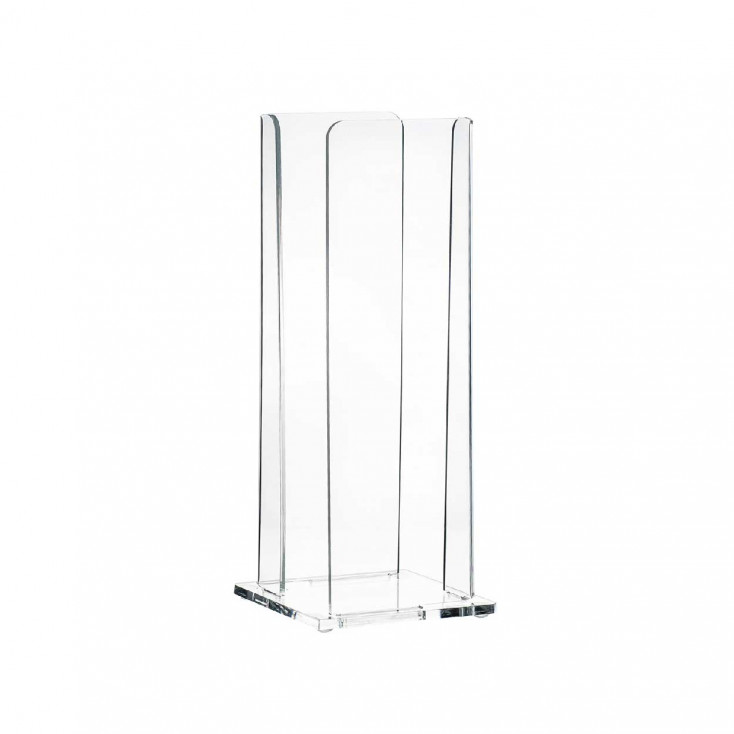 Portabicchieri verticale con struttura in plexiglass per bicchieri di plastica