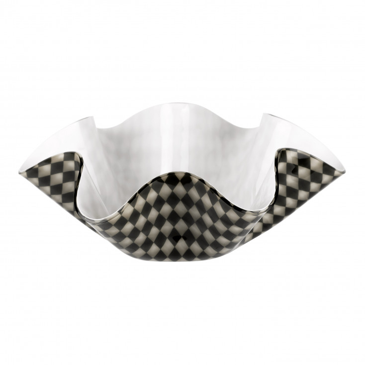 Portabottiglia/Centrotavola moderno grande in plexiglass decoro Foulard