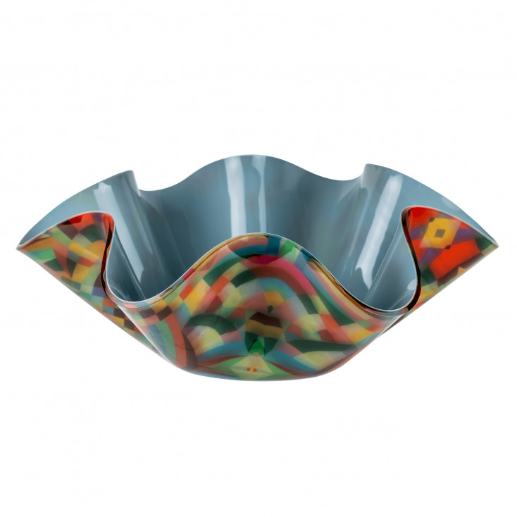 Portabottiglia/Centrotavola moderno grande in plexiglass decoro Rainbow