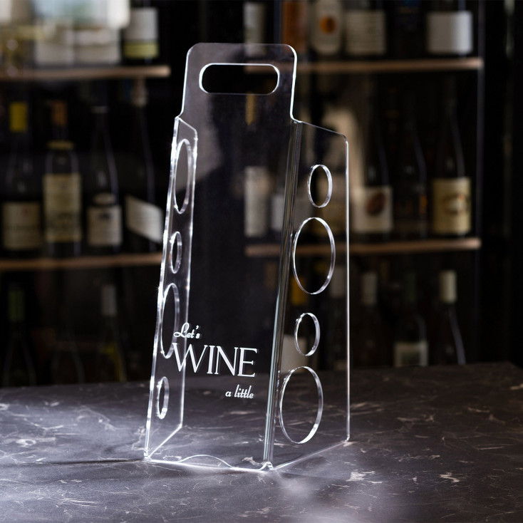 Portabottiglie cantinetta da tavolo in plexiglass dal design moderno