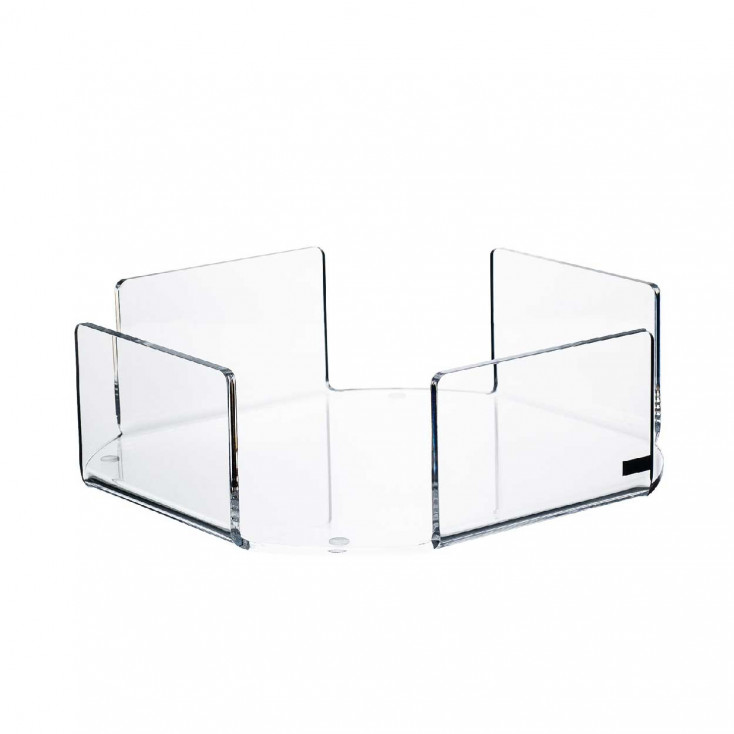 Portapiatti orizzontale in plexiglass moderno per piatti di plastica o carta