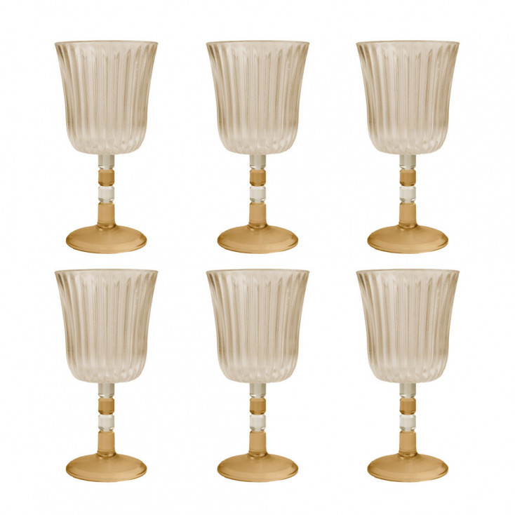 Set 6 calici in plexiglass dalle linee eleganti