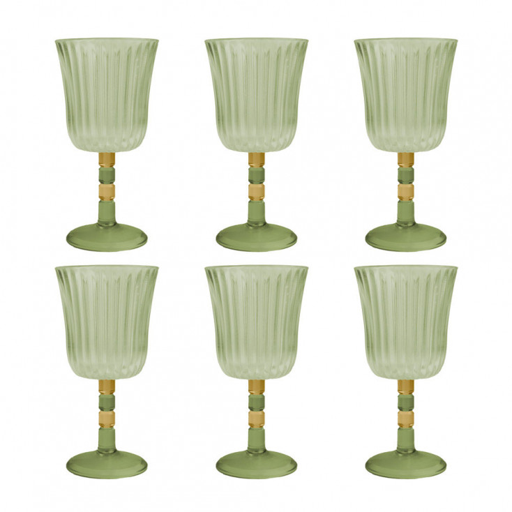 Set 6 calici in plexiglass dalle linee eleganti