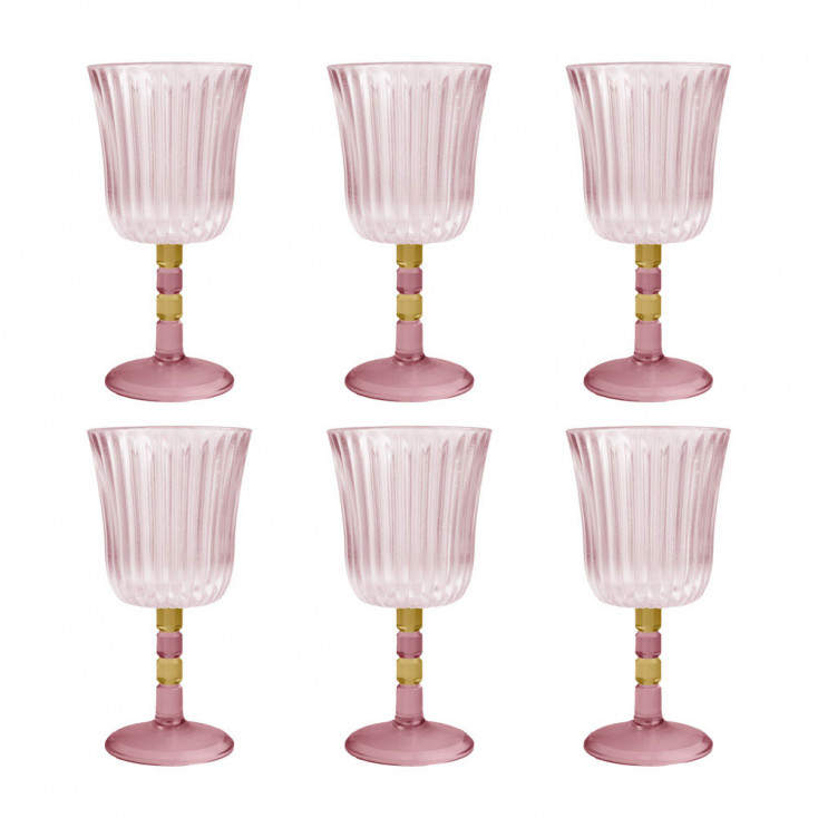 Set 6 calici in plexiglass dalle linee eleganti