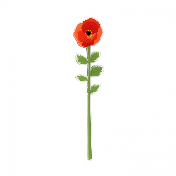 Fiore di papavero in plexiglass per vaso