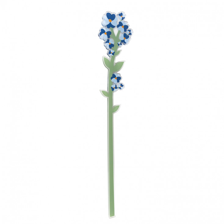 Fiore grande di nontiscordardime in plexiglass per vaso