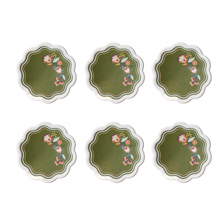 Set 6 sottobicchieri con base in ecopelle