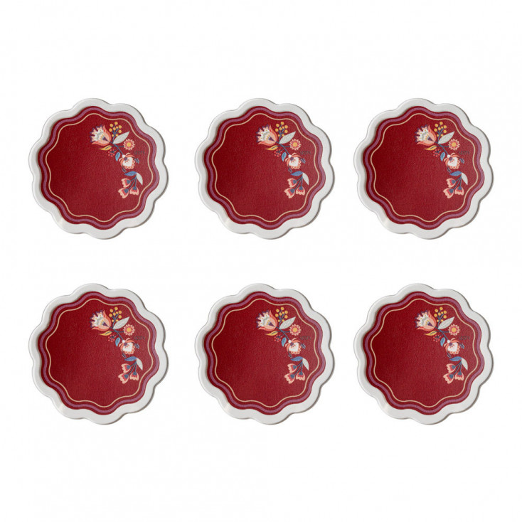 Set 6 sottobicchieri con base in ecopelle