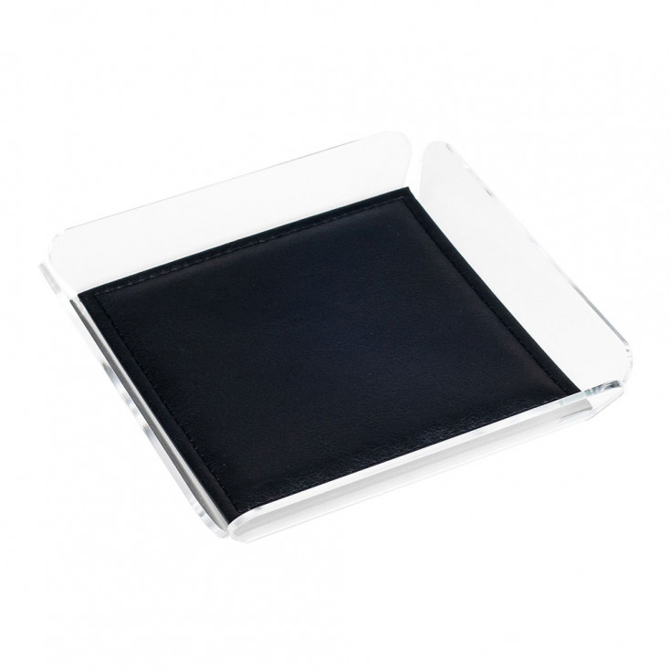 Svuotatasche in plexiglass con cuscino in ecopelle
