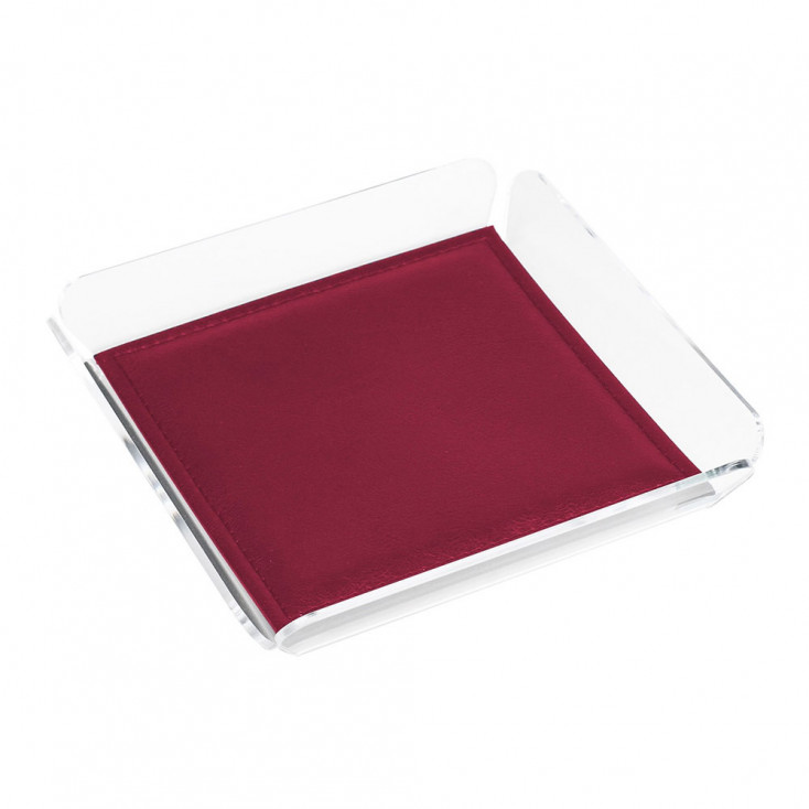 Svuotatasche in plexiglass con cuscino in ecopelle