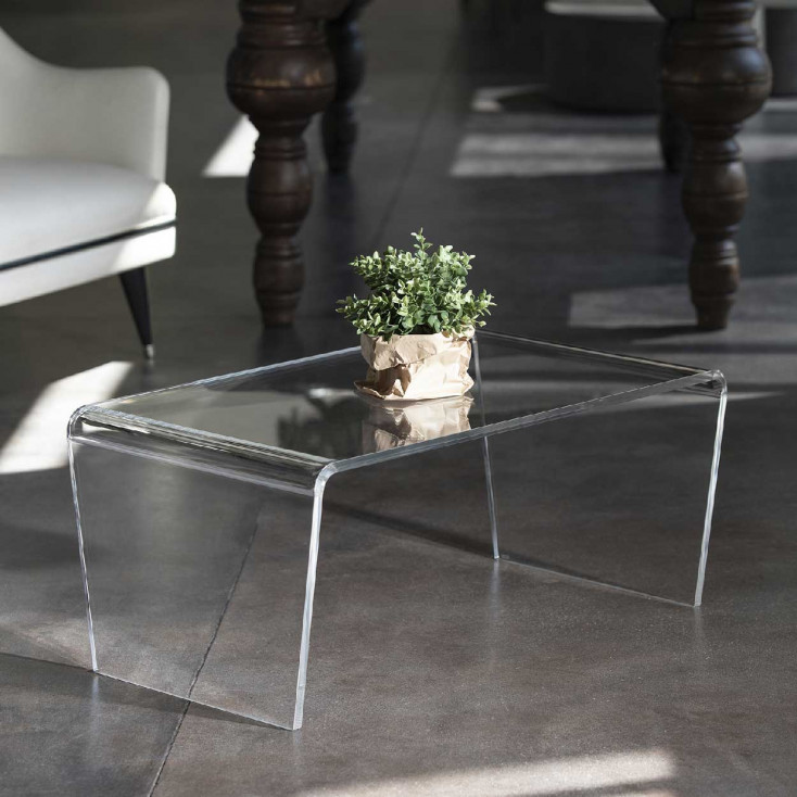 Tavolino in plexiglass rettangolare in stile moderno da soggiorno "Crystal"