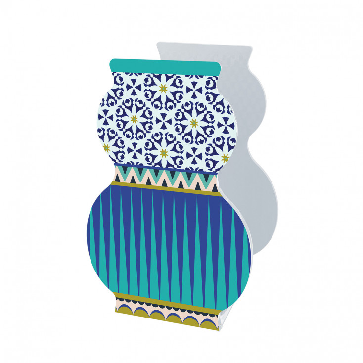 Vaso piccolo in plexiglass dal design moderno con decoro Santorini