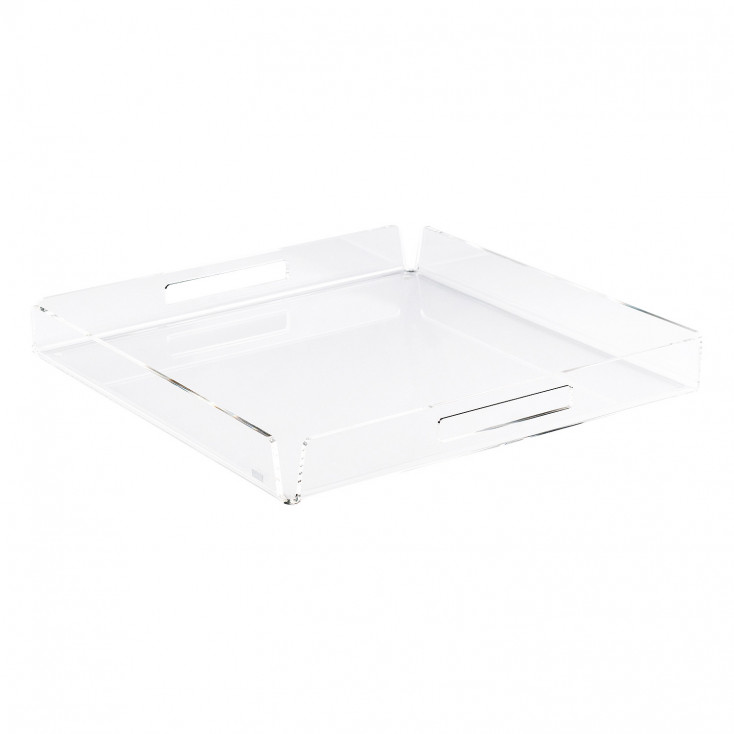 Vassoio quadrato grande in plexiglass dal design moderno ed elegante